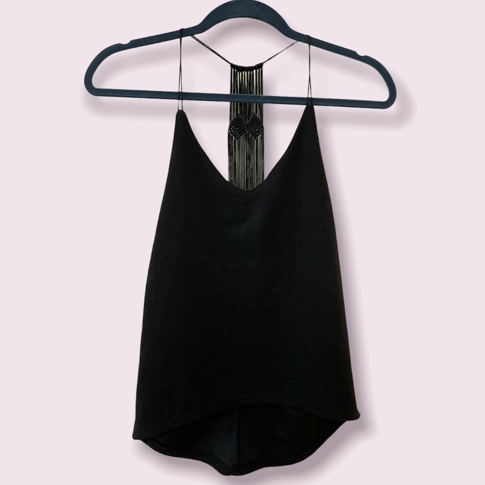 Charlotte Russe - Semi Open Back Top (XS) in Black